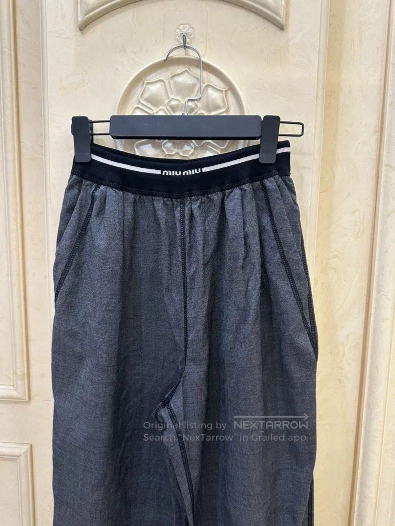 Miu Miu Miu Miu 36 Ribbon letter slacks Size 35" - 3 Thumbnail