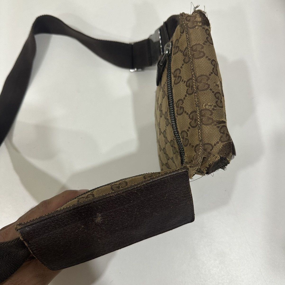 Gucci GUCCI GG CANVAS DOUBLE POCKET WAIST BUMBAG FANNY PACK 28 Size ONE SIZE - 5 Thumbnail