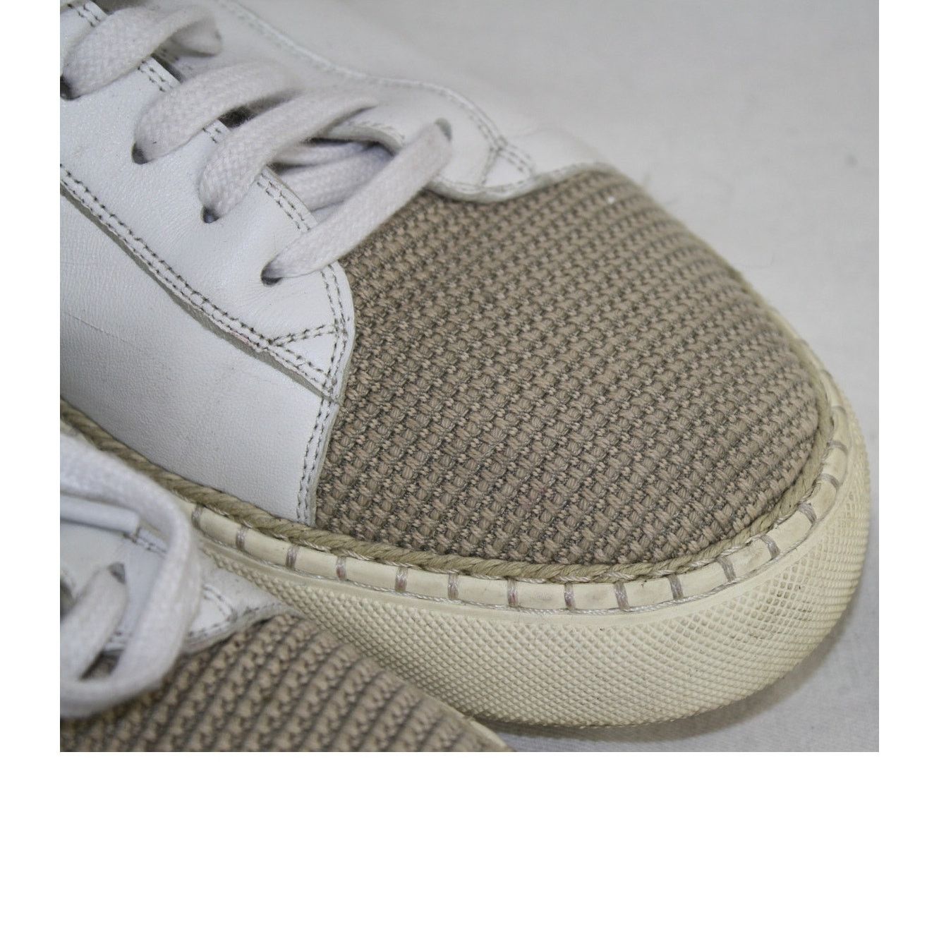Robert Graham Robert Graham Sneakers Mens 10 White Leather Woven Toe Size US 10 / EU 43 - 5 Thumbnail
