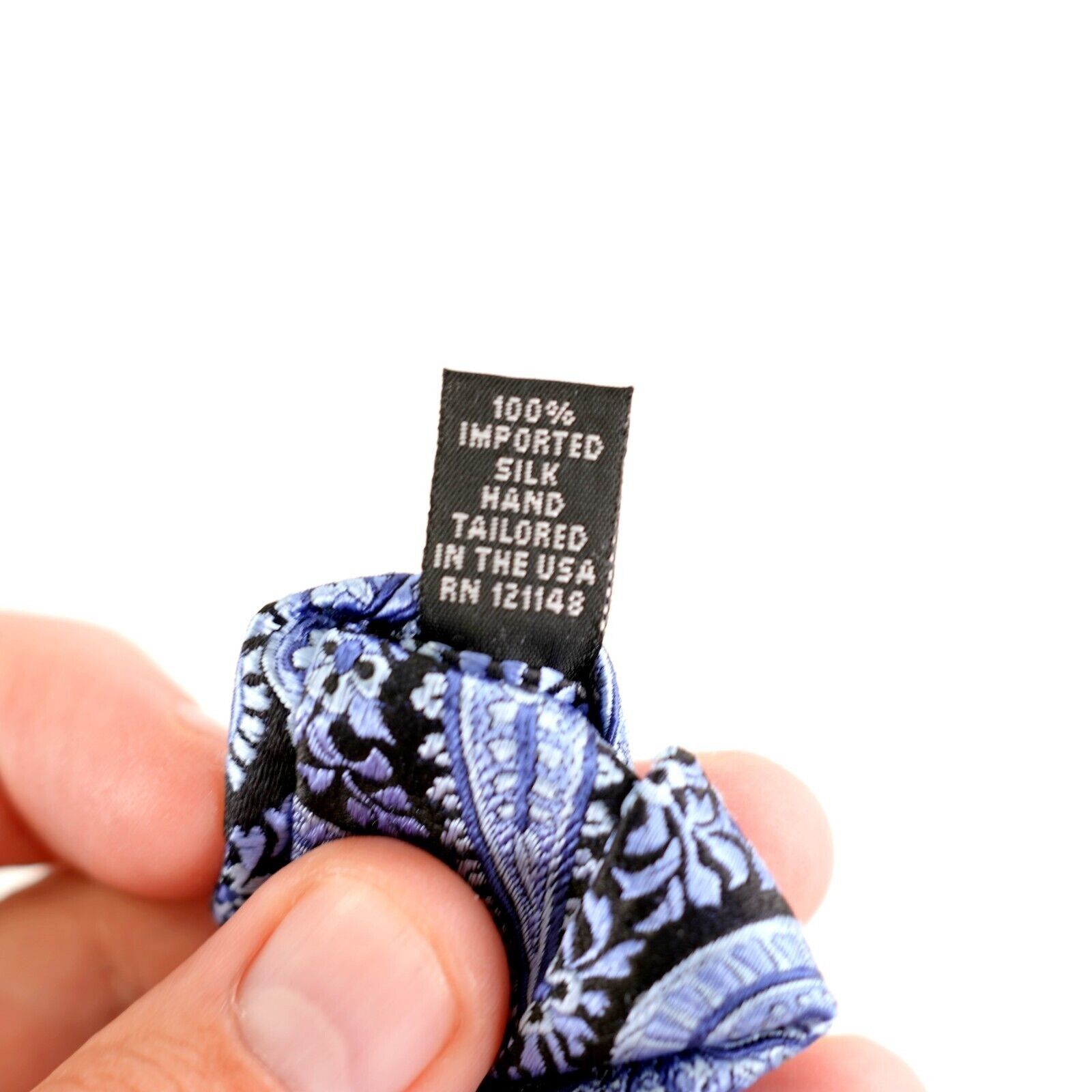Ike Behar Ike Behar New York Blue Black Paisley Woven Silk Tie Size ONE SIZE - 5 Thumbnail