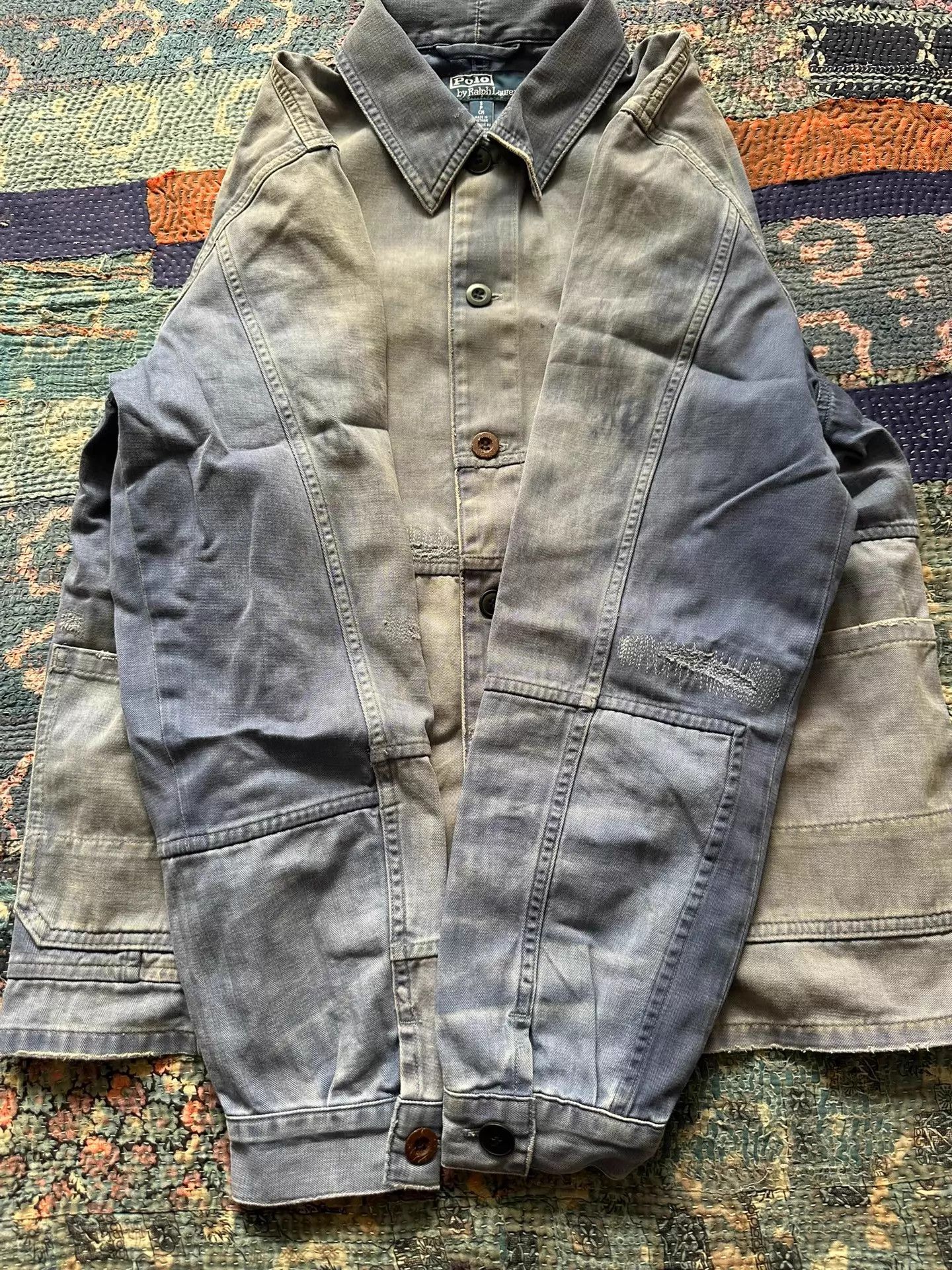 RRL Ralph Lauren RRL Original Distressed Patched French Work Jacket Size US S / EU 44-46 / 1 - 6 Thumbnail