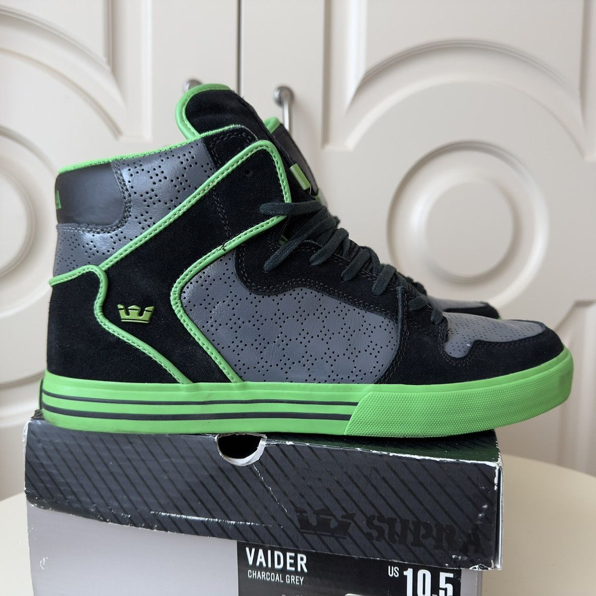 Supra Supra 2009 Vaider Charcoal Green High-Top Sneakers Size US 10.5 / EU 43-44 - 11 Thumbnail