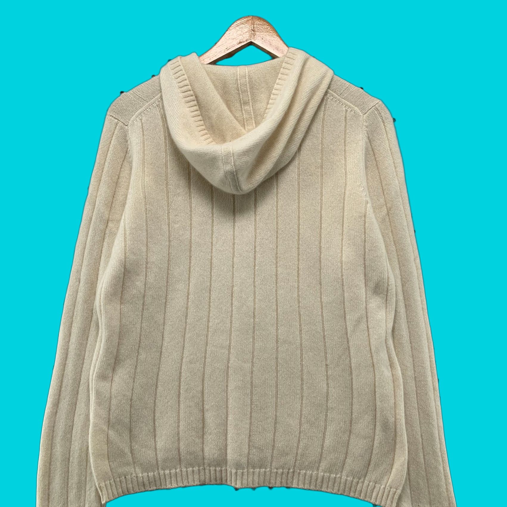 Vintage VINTAGE Pure Cashmere 100% Cashmere Sweater Hoodie Womens XL Beige Cable Knit Soft Size XL / US 12-14 / IT 48-50 - 1 Thumbnail