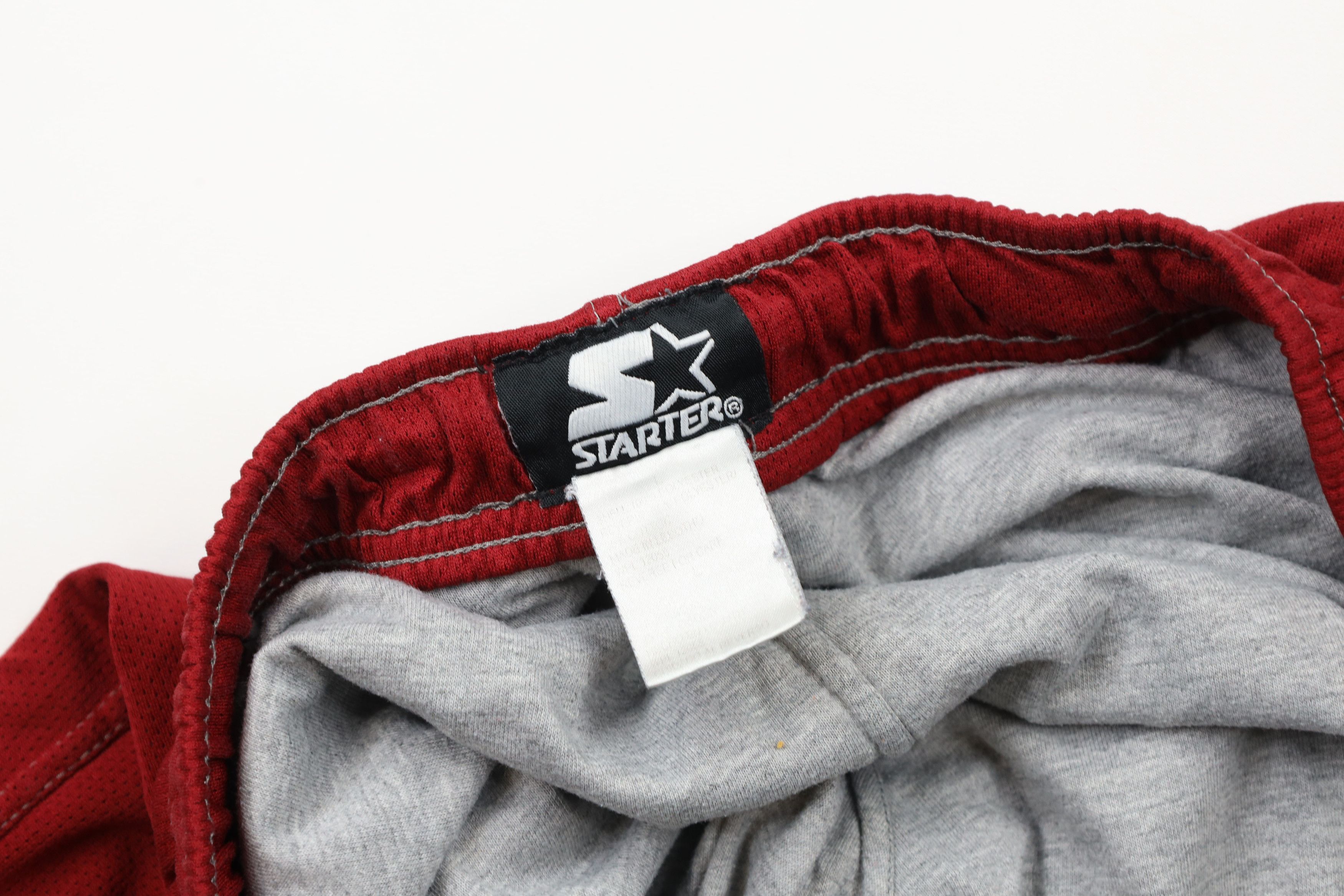 Starter × Vintage Vintage 90s Starter Box Logo Lined Above Knee Shorts Red Size US 34 / EU 50 - 8 Thumbnail