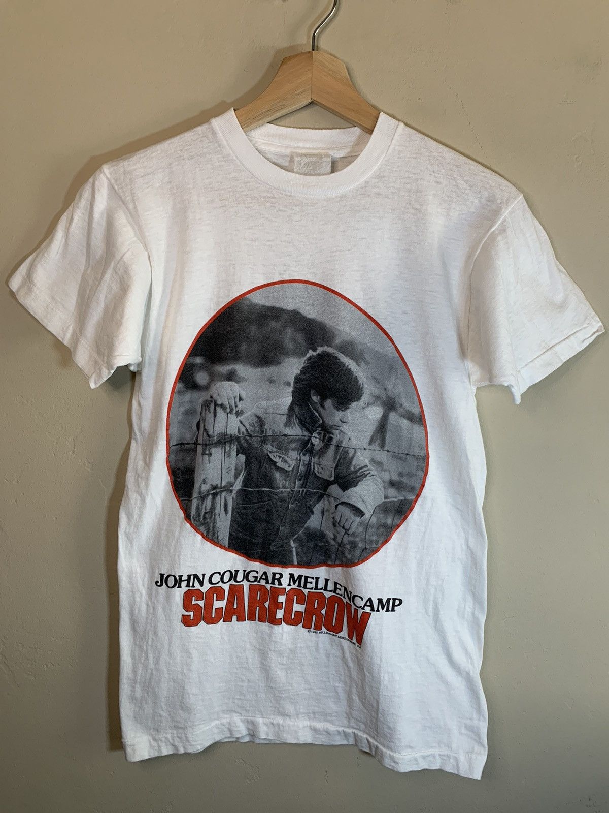 Band Tees × Vintage *RARE* Vintage 1985 John Cougar Mellencamp Scarecrow T-Shirt Size US M / EU 48-50 / 2 - 1 Thumbnail
