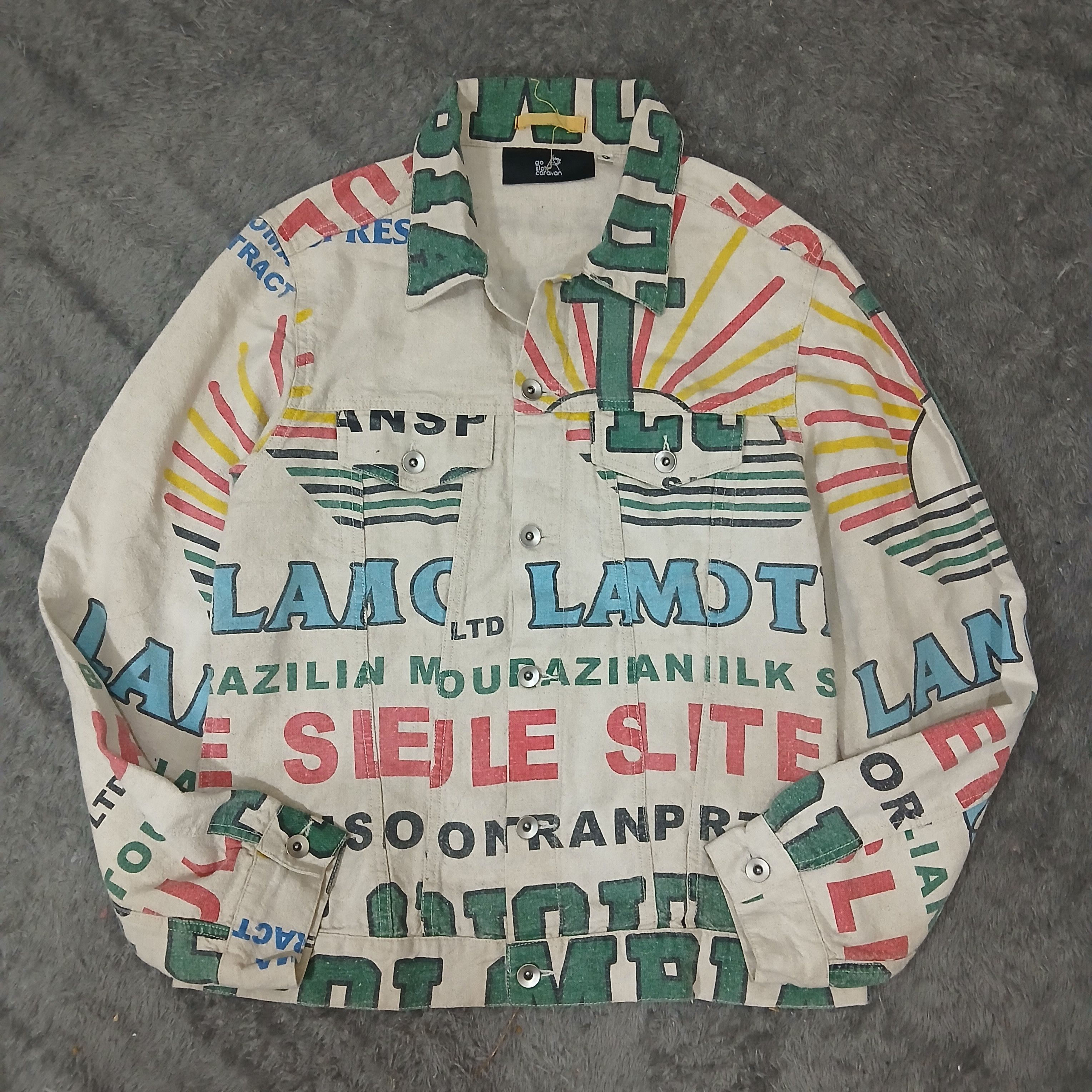 go slow caravan GO SLOW CARAVAN OVERPRINT ART JESUS DENIM JACKET Size M / US 6-8 / IT 42-44 - 1 Thumbnail