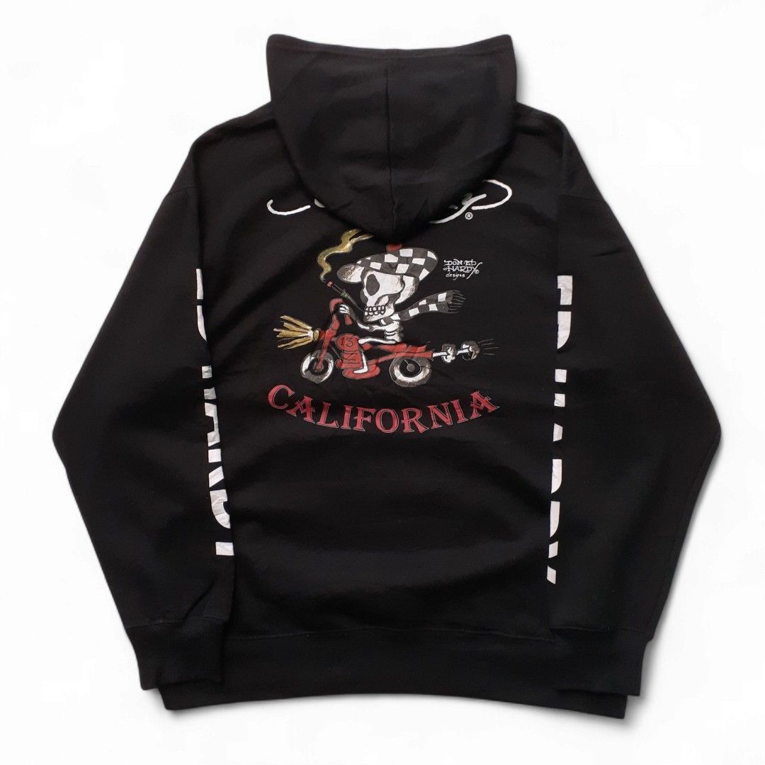 Ed hardy hoodie skul moto print