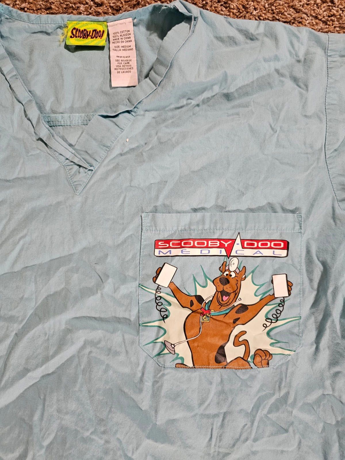 Designer Scooby Doo Medical scrubs Set Medium 2003 "REAR!" Very Rare Size ONE SIZE - 2 Thumbnail