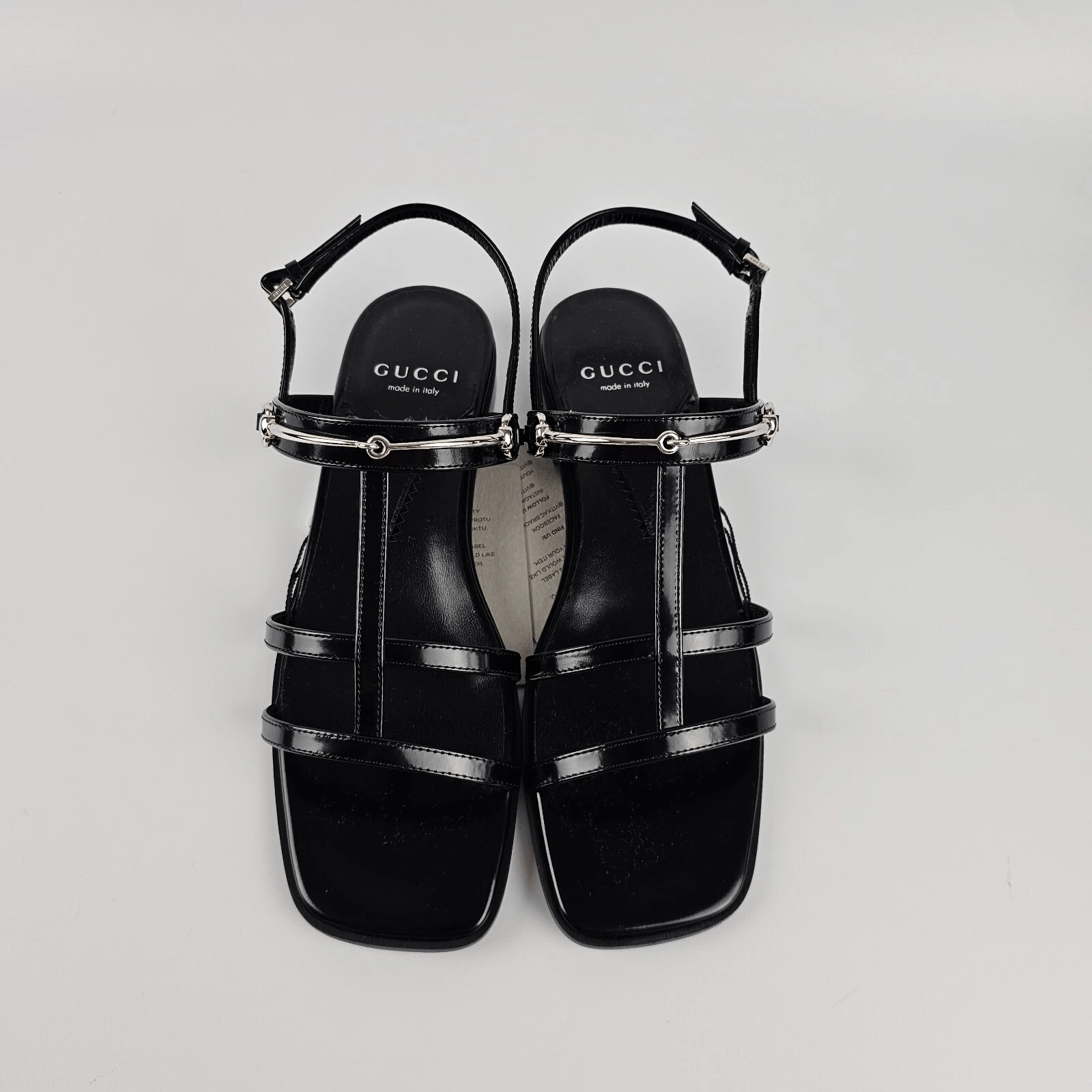 Gucci GUCCI Horsebit Black Leather Flat Sandals New Size US 5 / IT 35 - 3 Thumbnail