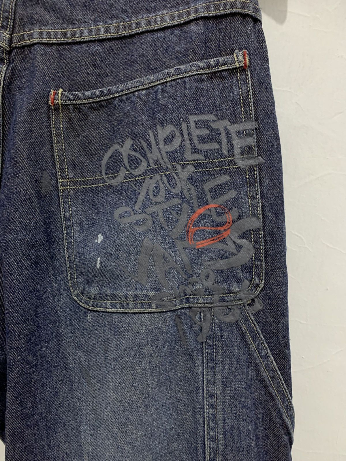 Southpole × Vans 90's Vans 66 Skate Root Carpenter Denim Baggy Jeans Size US 32 / EU 48 - 4 Thumbnail