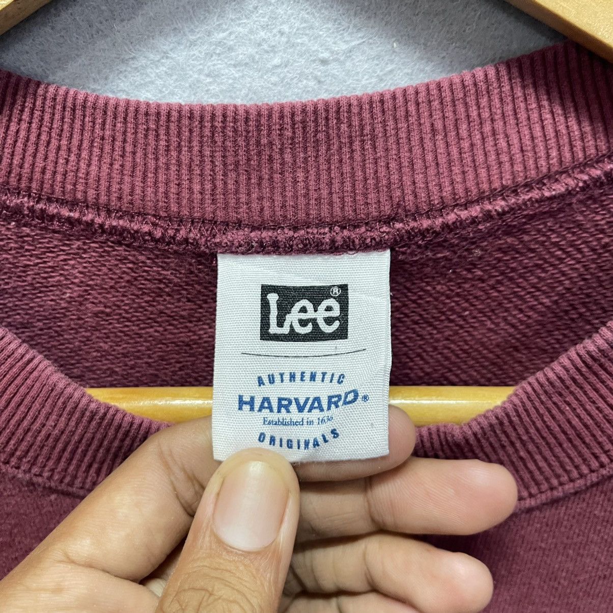 Lee 90s Lee Harvard Maroon Crewneck Sweatshirt Size US XL / EU 56 / 4 - 9 Thumbnail