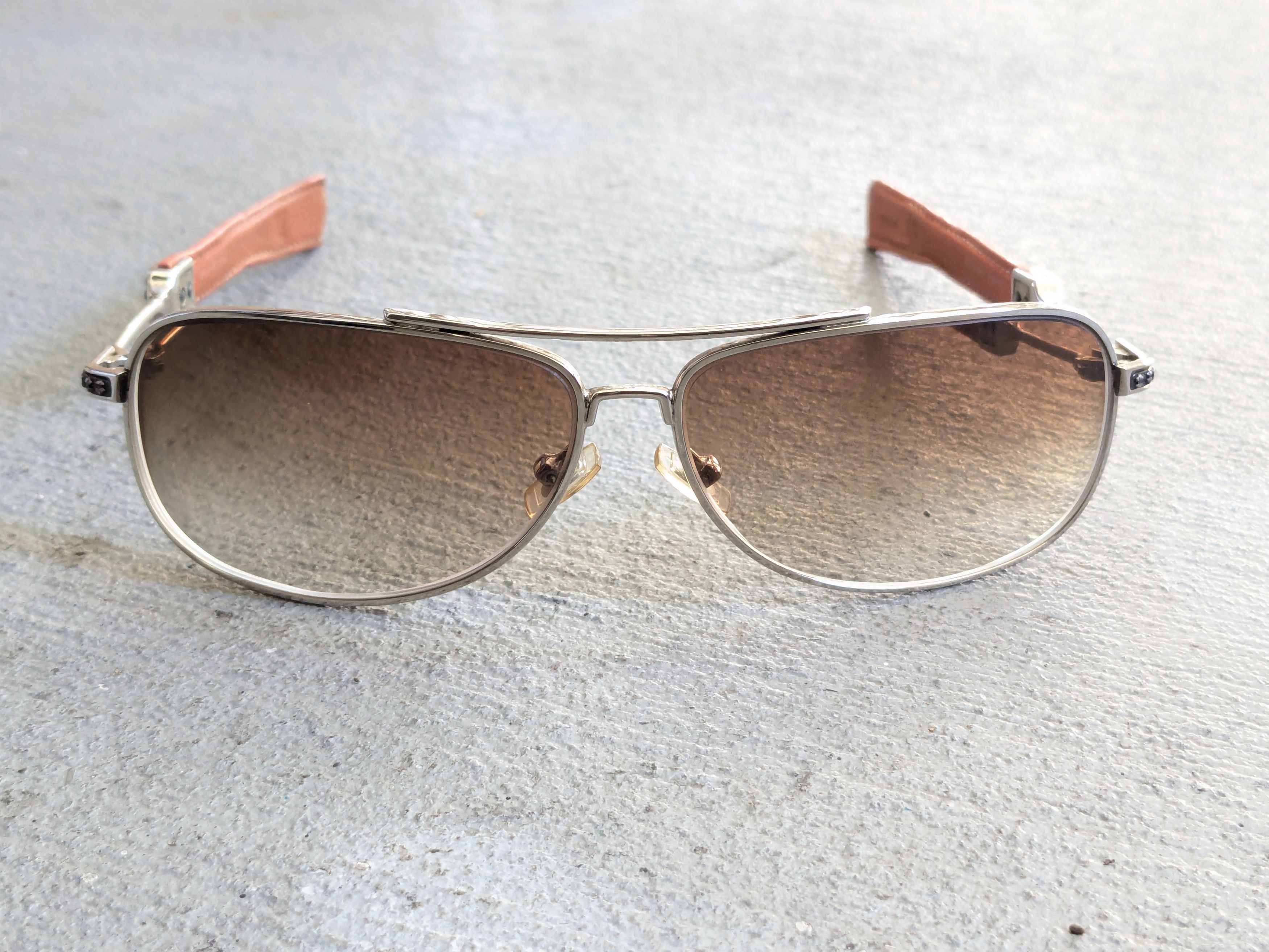 Chrome Hearts Chrome Hearts Sunglasses 'Kustom' Orange Leather Aviator Size ONE SIZE - 3 Thumbnail