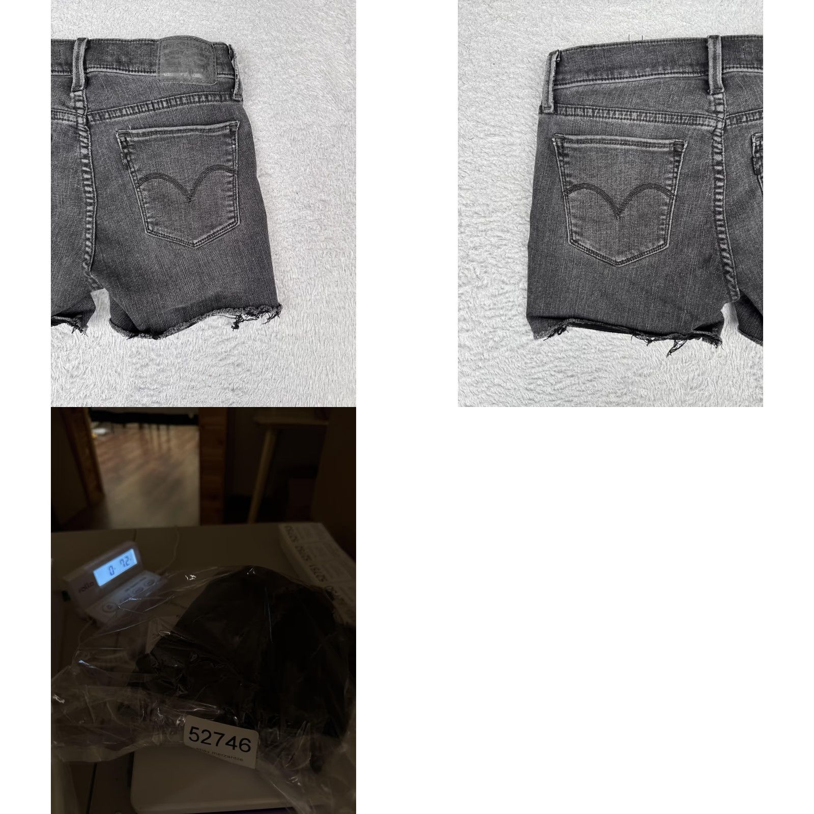 Levi's VINTAGE Levis Denim Shorts Womens 27x4 Black Gray 710 Super Skinny Cut-Off Fringed Pockets 5-Pocket Zip Retro Jeans Size 27" / US 4 / IT 40 - 10 Thumbnail