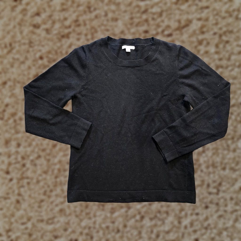 J.Crew J.CREW Sweater Womens Medium Black Merino Wool Blend Long Sleeve Classic Pullover Knit Casual Size M / US 6-8 / IT 42-44 - 1 Thumbnail