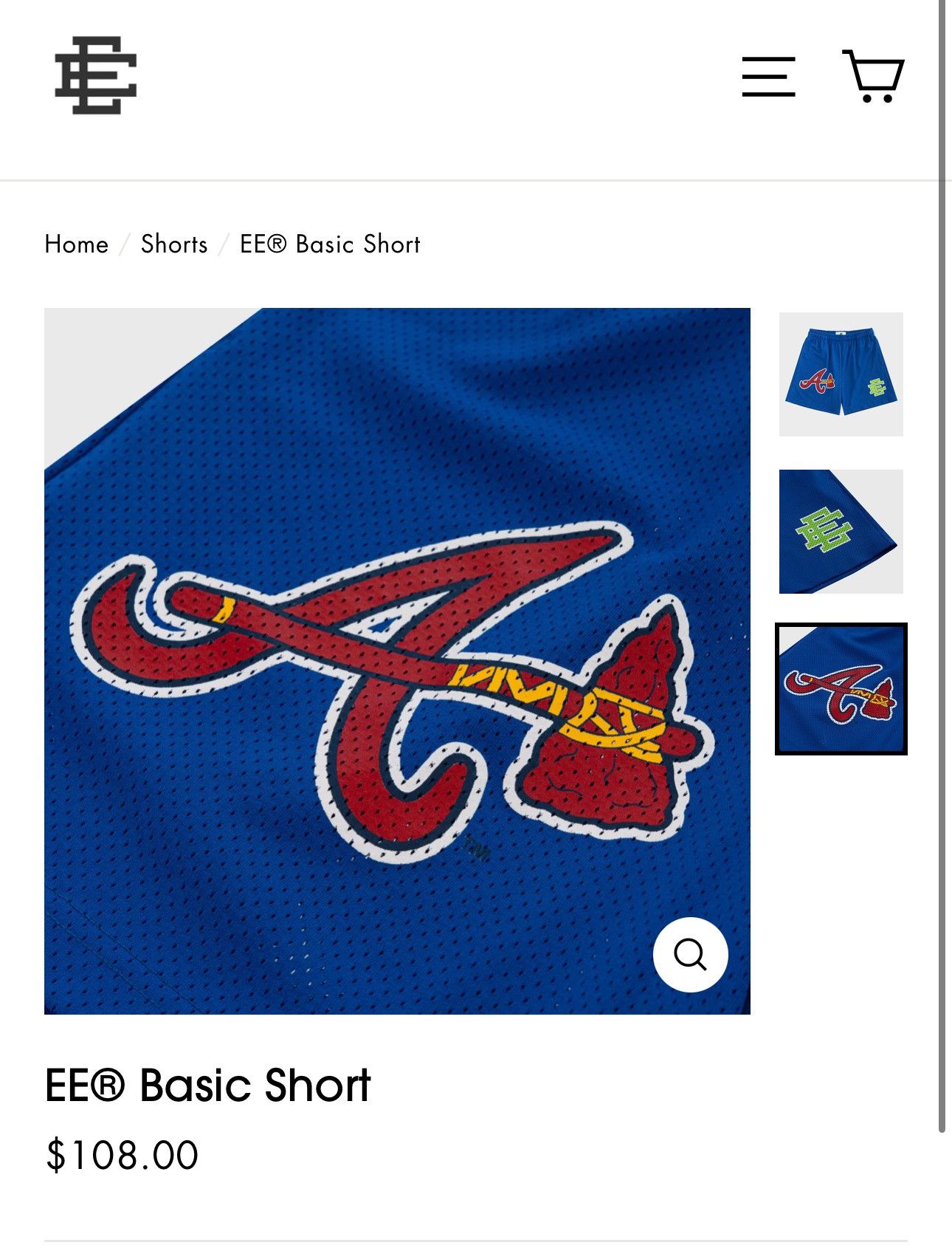 Eric Emanuel Eric Emanuel Atlanta Braves Basic Shorts XL Size US 36 / EU 52 - 9 Thumbnail