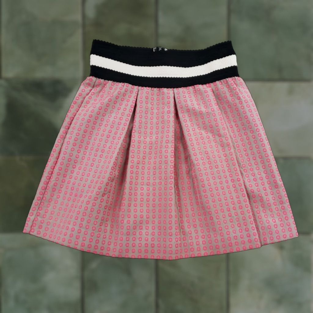 Vintage Maeve Skirt Womens Small Pink Dot Pleated A Line Mini Pockets Anthropologie Size 28" / US 6 / IT 42 - 1 Thumbnail