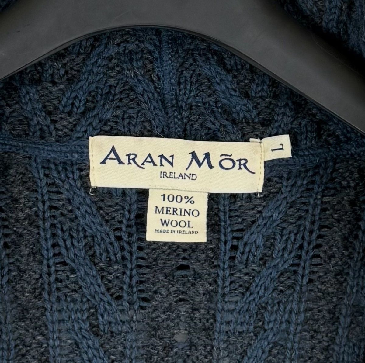 Loro Piana Aran Mor Herringbone Shawl Hood Cardigan Sweater Blue Wool Size L / US 10 / IT 46 - 5 Thumbnail