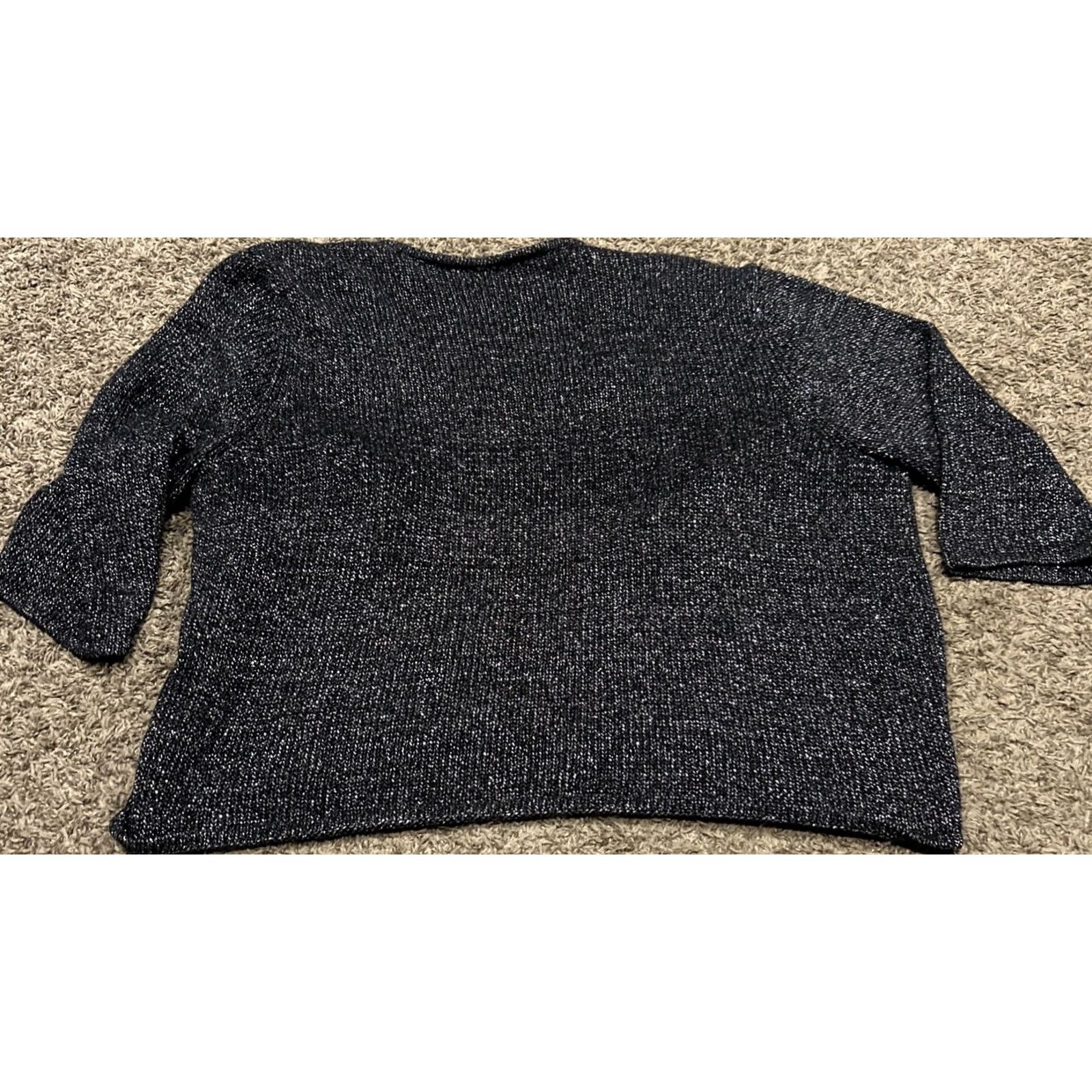 Vintage Chico's Cardigan Woman 3/4 Sleeve Silver Cotton Blend Crew Neck Beaded Sequin Knit A46 Size 3 Regular Vintage No Mens Womens Size XS / US 0-2 / IT 36-38 - 3 Thumbnail
