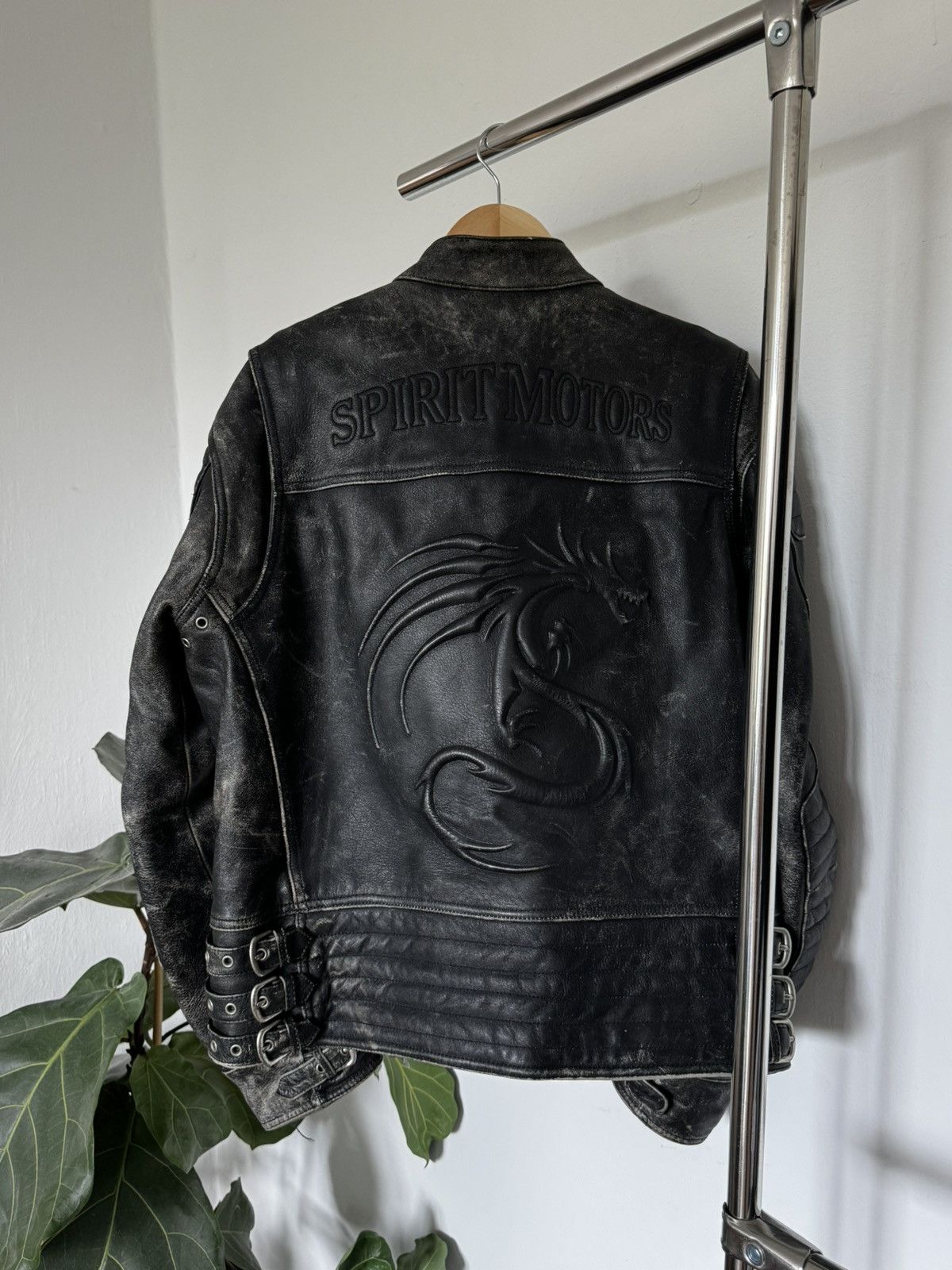Other Vintage Spirit Motors Leather Jacket Distressed Biker Style Size US L / EU 52-54 / 3 - 4 Thumbnail