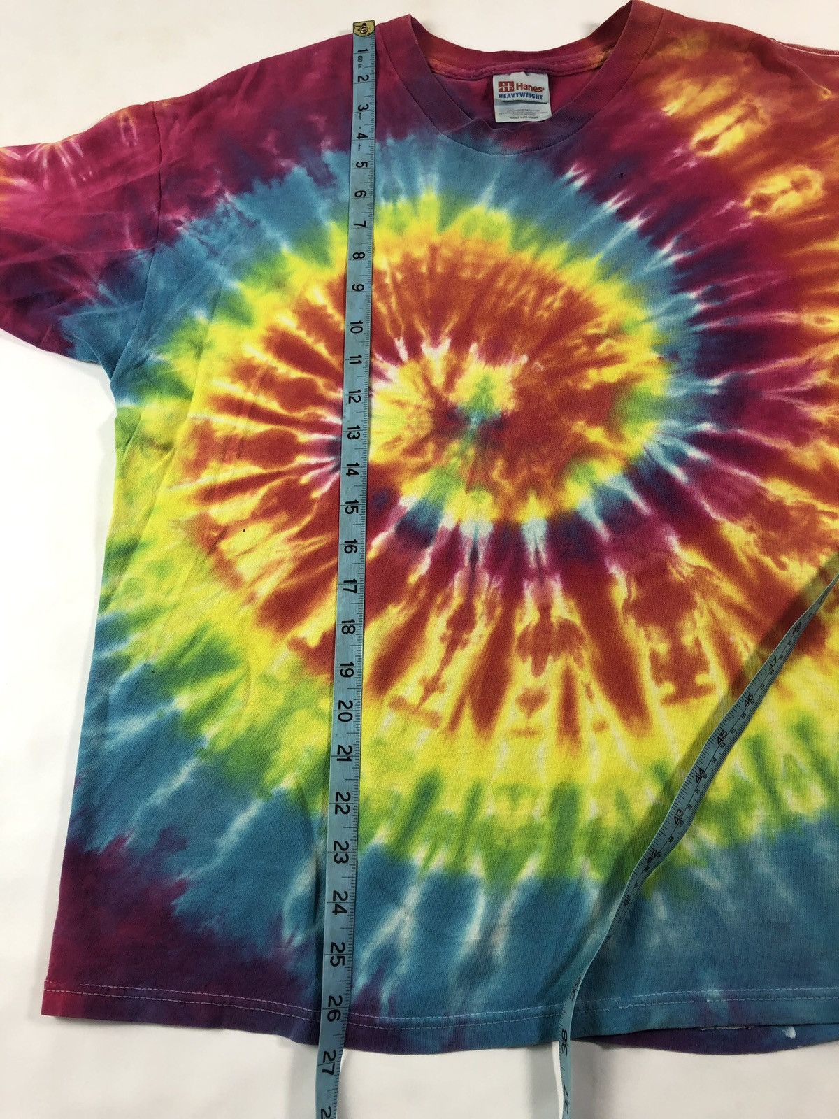 Hanes Vintage 90s Y2K Tie Dye Psychedelic Blank Hippie T-Shirt Size US S / EU 44-46 / 1 - 7 Thumbnail