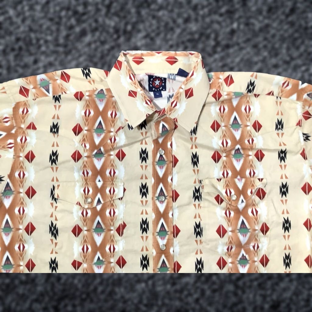 Vintage VINTAGE Panhandle Slim Western Shirt Mens XL Pearl Snap Tribal Print Cowboy Rodeo Shirt Size US XL / EU 56 / 4 - 1 Thumbnail