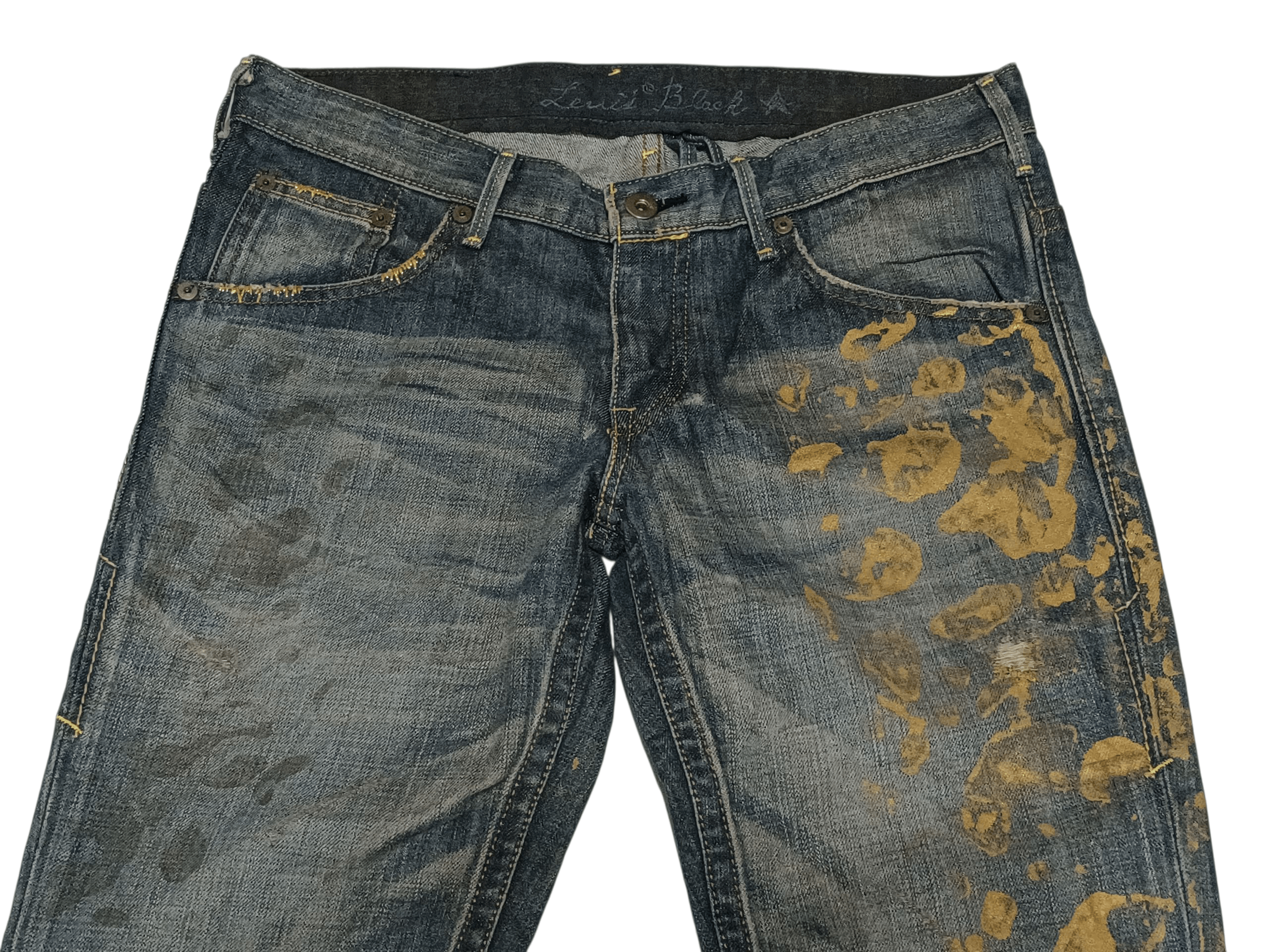 Levi's Levi's Black Star Slim Fit Low Rise Gold Paint Splash Size US 30 / EU 46 - 5 Thumbnail