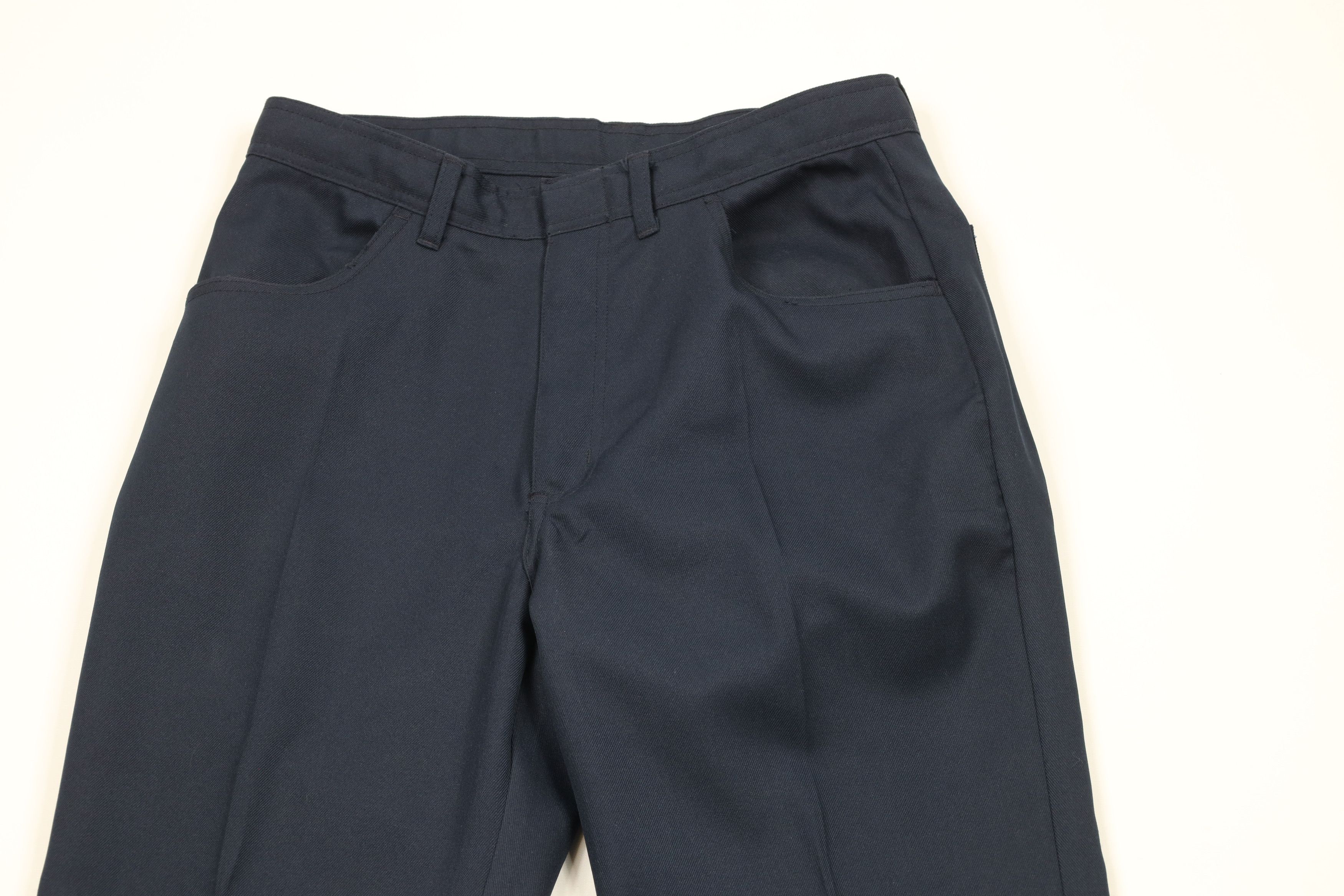 Vintage Vintage 90s Streetwear Knit Flared Wide Leg Chino Pants Navy Size US 32 / EU 48 - 2 Thumbnail