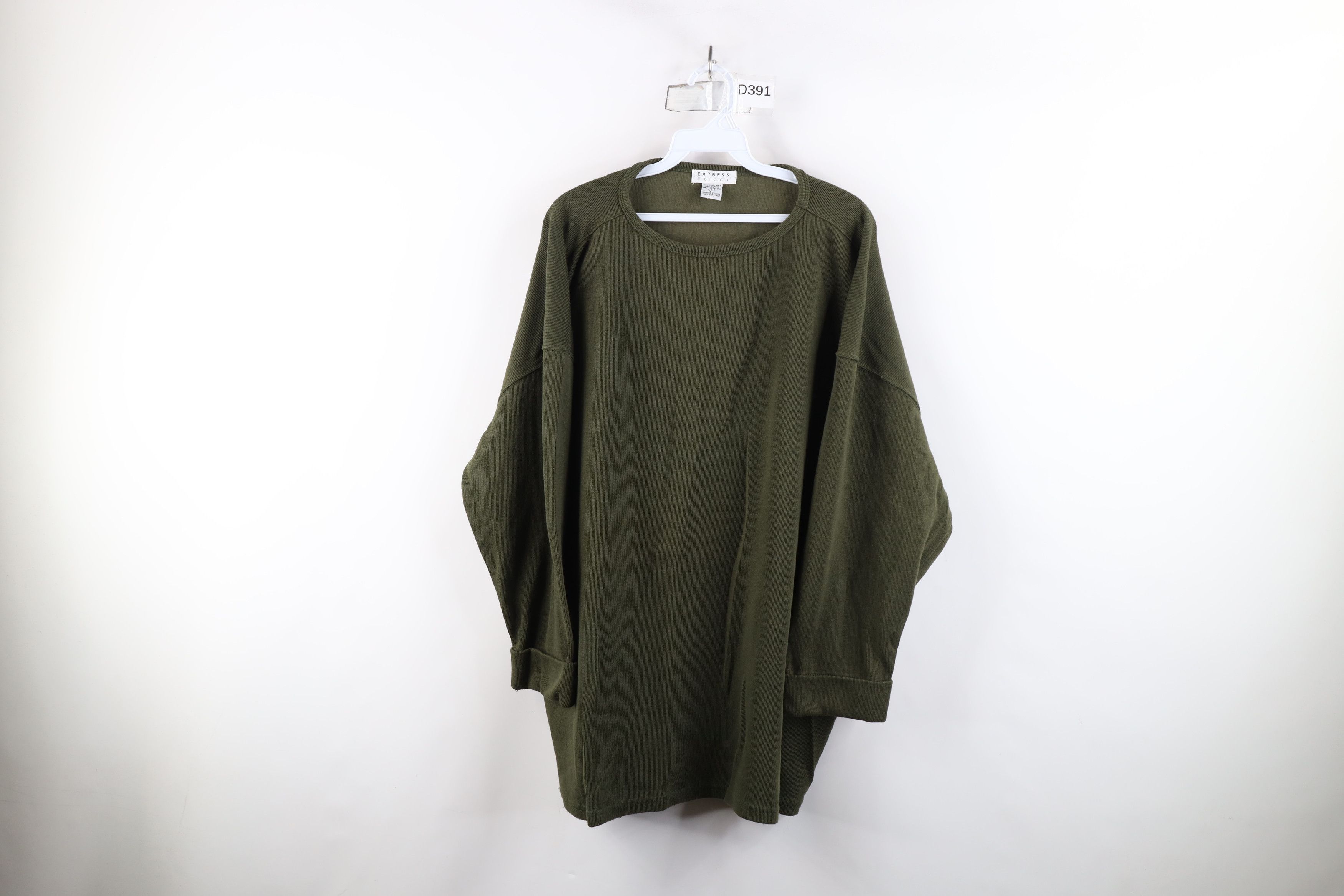 Express × Vintage Vintage 90s Express Thermal Ribbed Knit 3/4 Sleeve T-Shirt Size XL / US 12-14 / IT 48-50 - 1 Thumbnail