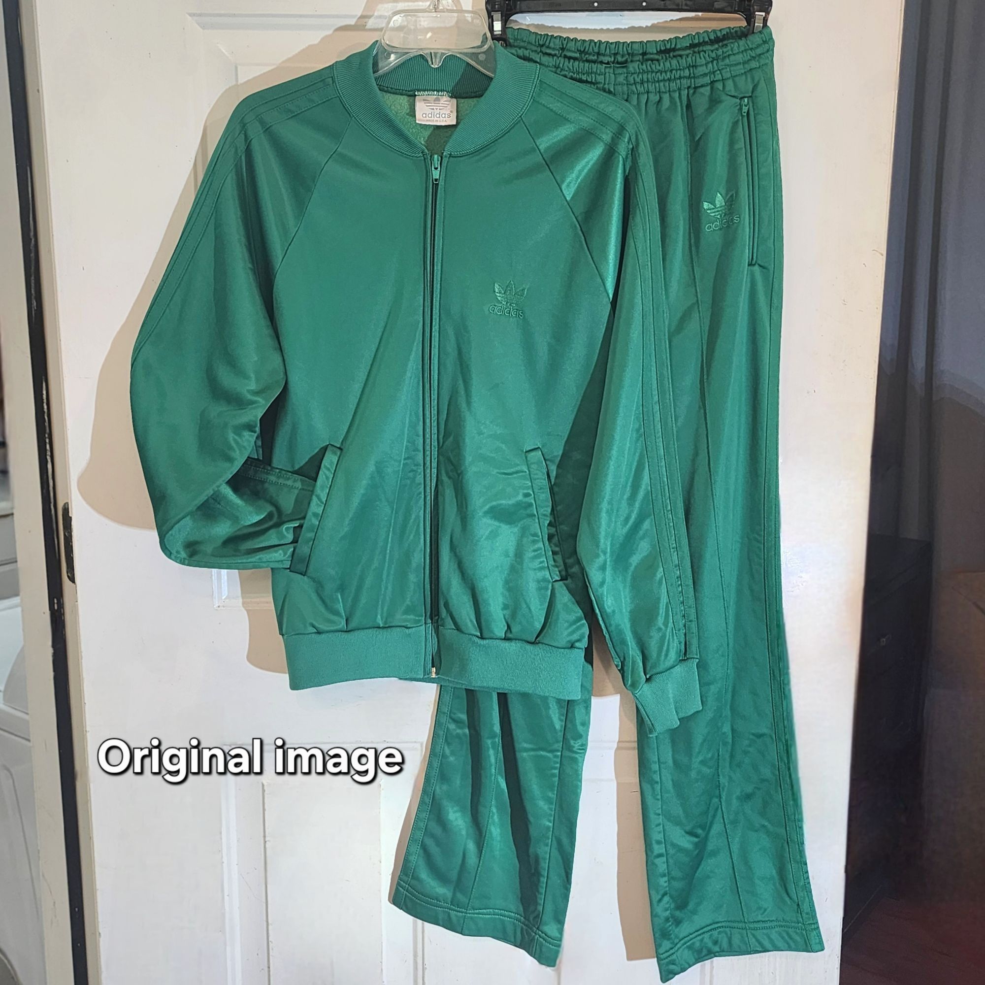 Adidas Vintage Adidas Trefoil Tracksuit 70s 80s Green Made in USA I Size US M / EU 48-50 / 2 - 10 Thumbnail