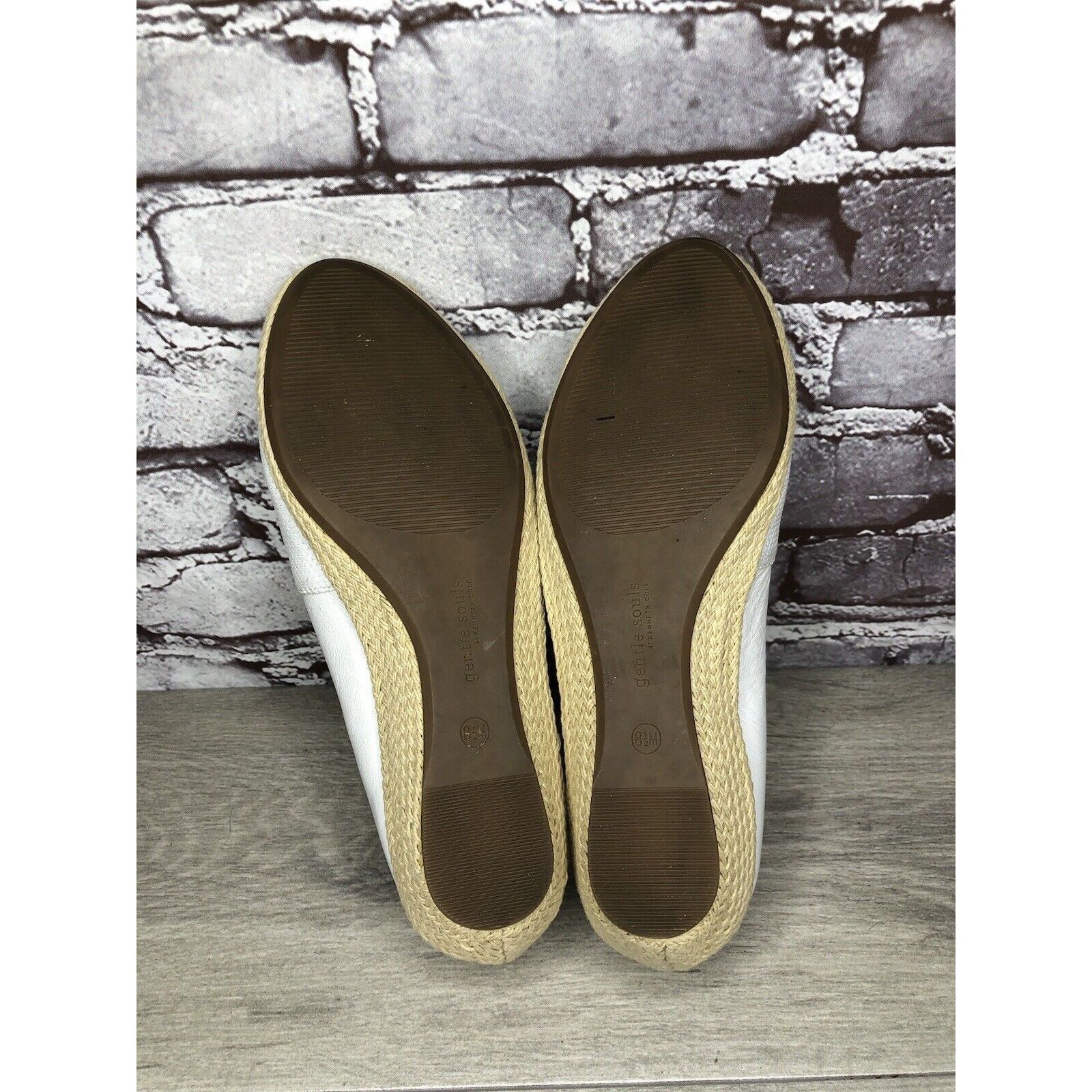 Kenneth Cole Kenneth Cole Gentle Souls White Leather Woven Wedge Sandals Size US 8.5 / IT 38.5 - 9 Thumbnail