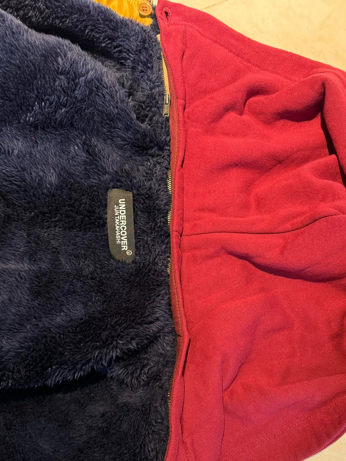 Undercover Undercover Graffiti Fleece-Collar Gold Satin Padded Jacket Size US M / EU 48-50 / 2 - 8 Thumbnail