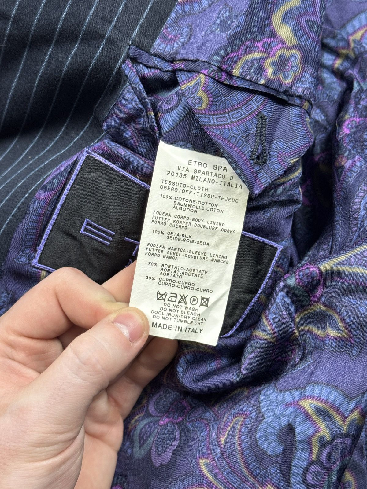 Etro Etro Two Button Striped Cotton Blazer (Y1252) Size 40R - 9 Thumbnail