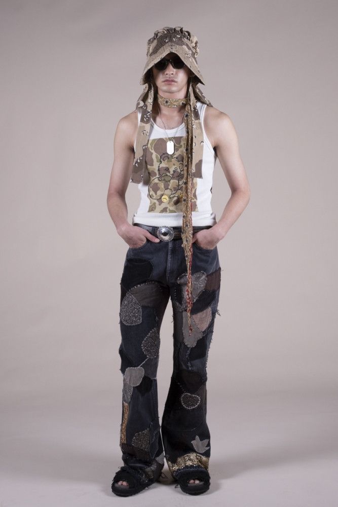 Kapital KAPITAL 14oz black denim flare jeans hippie insane remake Size US 34 / EU 50 - 14 Thumbnail