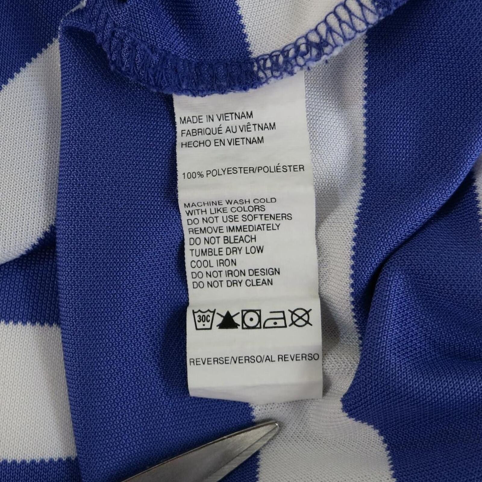 Izod IZOD Golf Men's Medium Purple and White Striped Polo Shirt Size US M / EU 48-50 / 2 - 7 Thumbnail