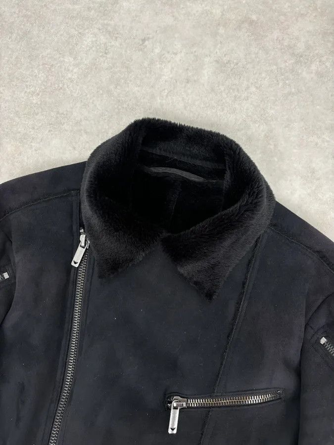 Emporio Armani AW2001 Emporio Armani Dark Navy Shearling Tornado Zip Jacket Size US M / EU 48-50 / 2 - 5 Thumbnail