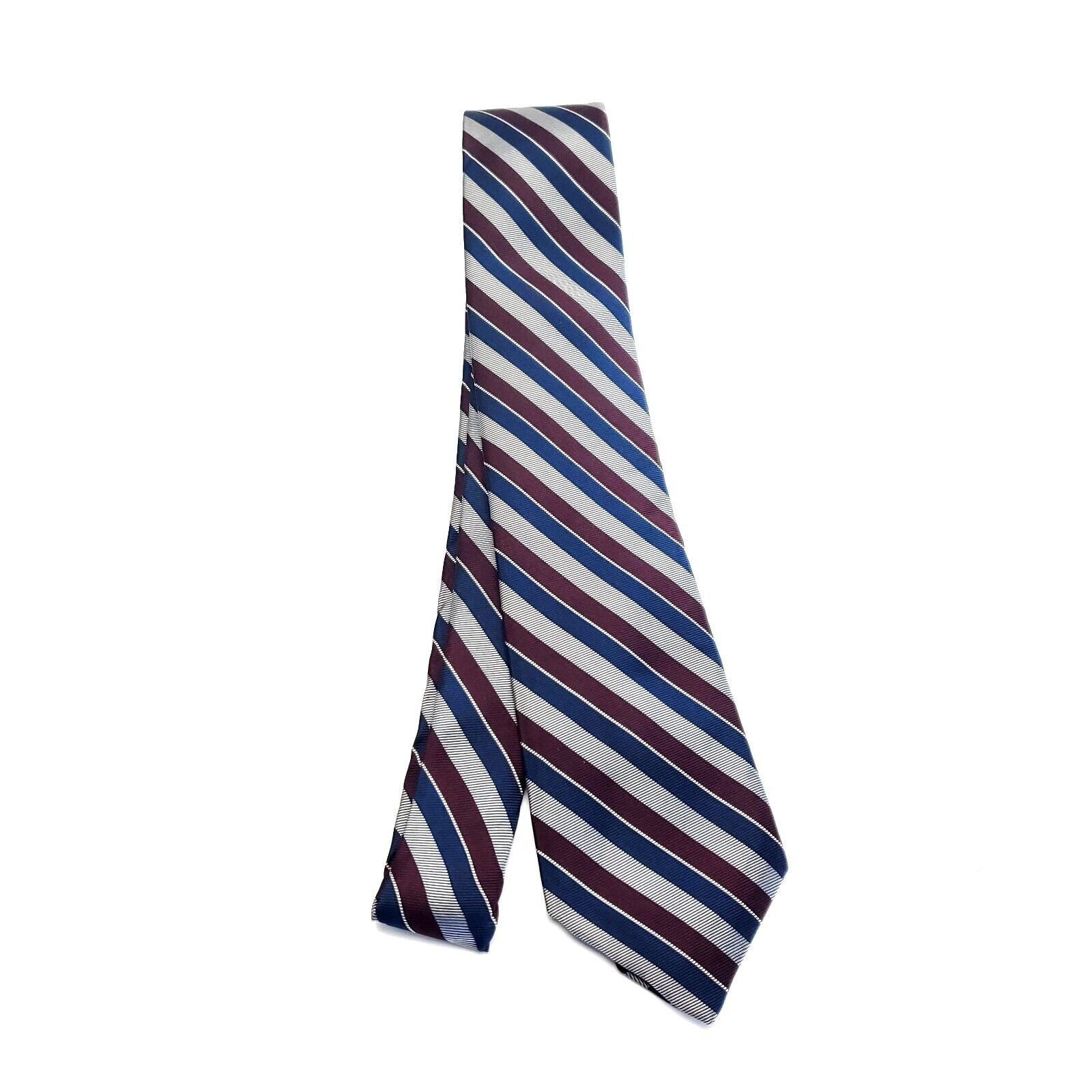 Bert Pulitzer Bert Pulitzer Blue Red Gray Silk Tie Woven Short Skinny Stri Size ONE SIZE - 6 Thumbnail