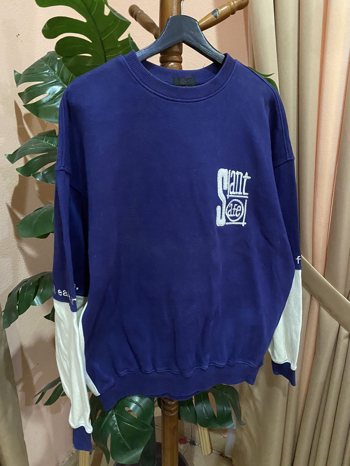 Vintage Vintage Santafe 90s Sweatshirt – Navy & White Oversized Size US L / EU 52-54 / 3 - 4 Thumbnail