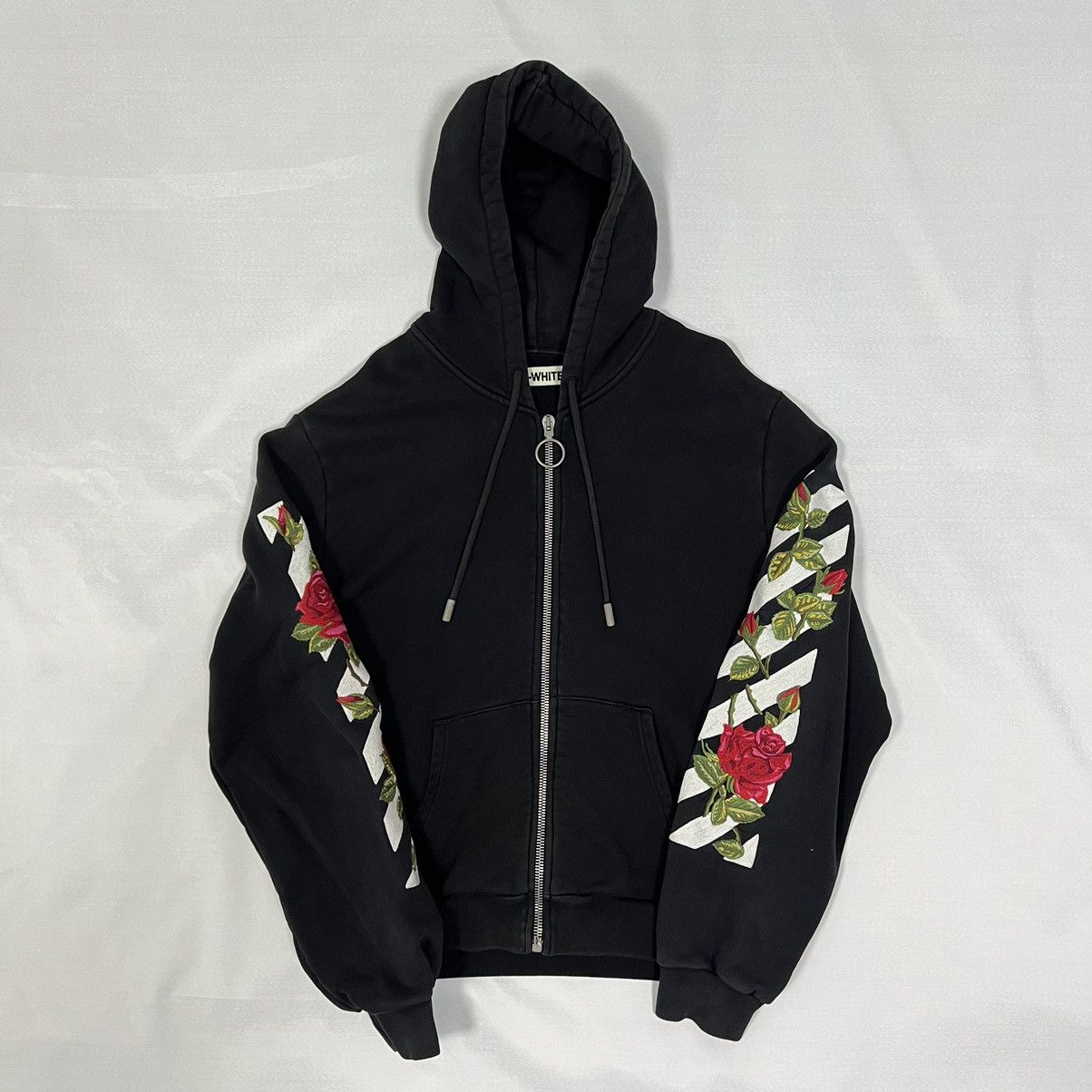 Off white hotsell rose embroidered hoodie