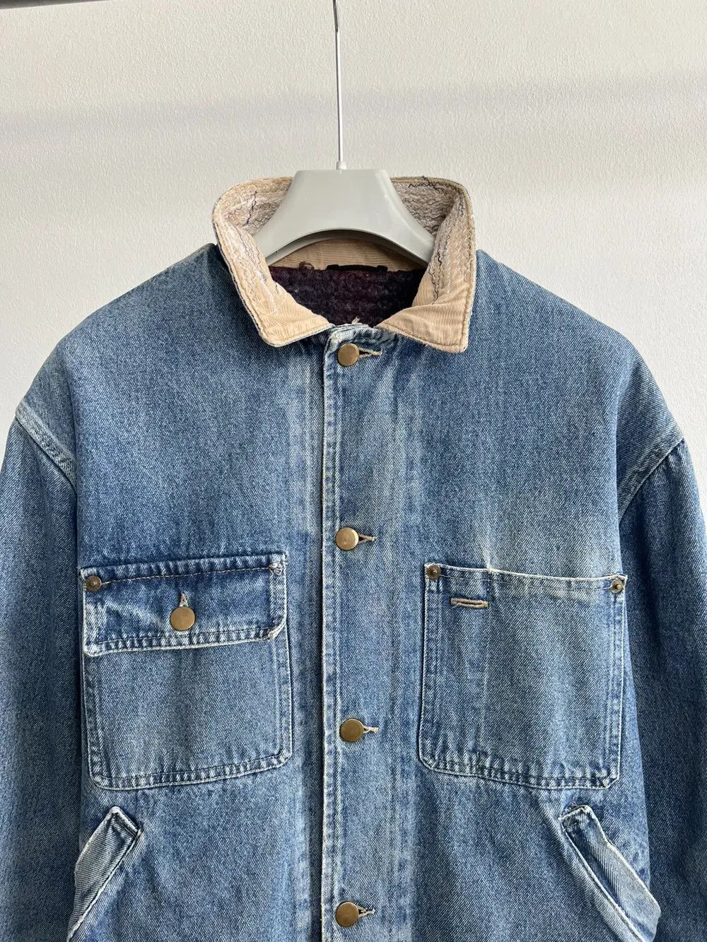 Vintage Thrashed 70s Denim Jacket Distressed ERD Grunge Size US M / EU 48-50 / 2 - 6 Thumbnail