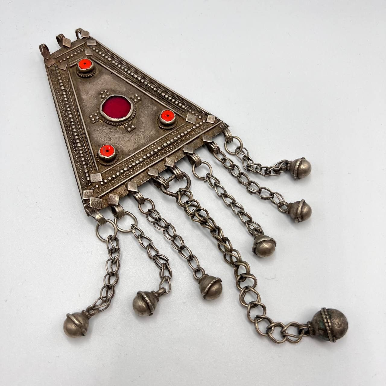 Handmade Antique Yemenite Silver Coral Hand Made Pendant Judaica Size ONE SIZE - 1 Thumbnail