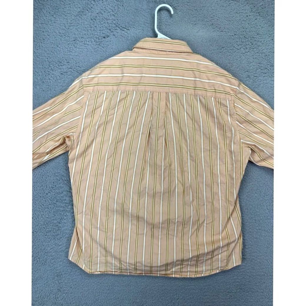 Armani Exchange Armani Exchange Shirt Mens Large Orange Balanced Striped Nylon Blend Button Down Size US L / EU 52-54 / 3 - 2 Thumbnail