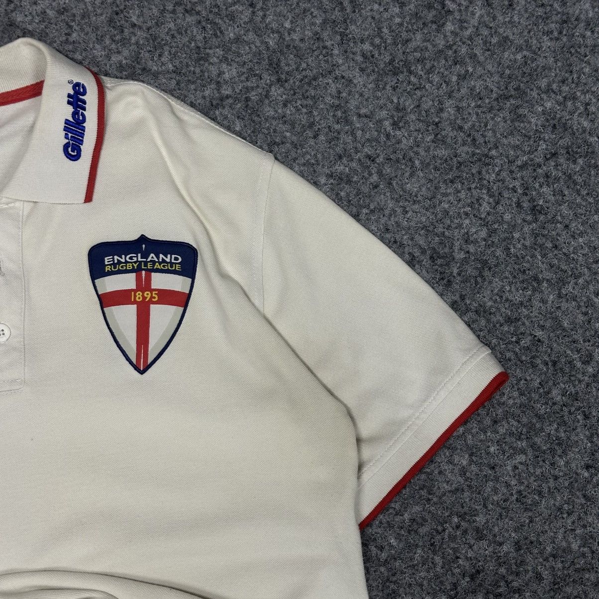 Sterling Ruby VTG Mans Rugby Polo Gillette Size L Used BLK England Size US M / EU 48-50 / 2 - 4 Thumbnail