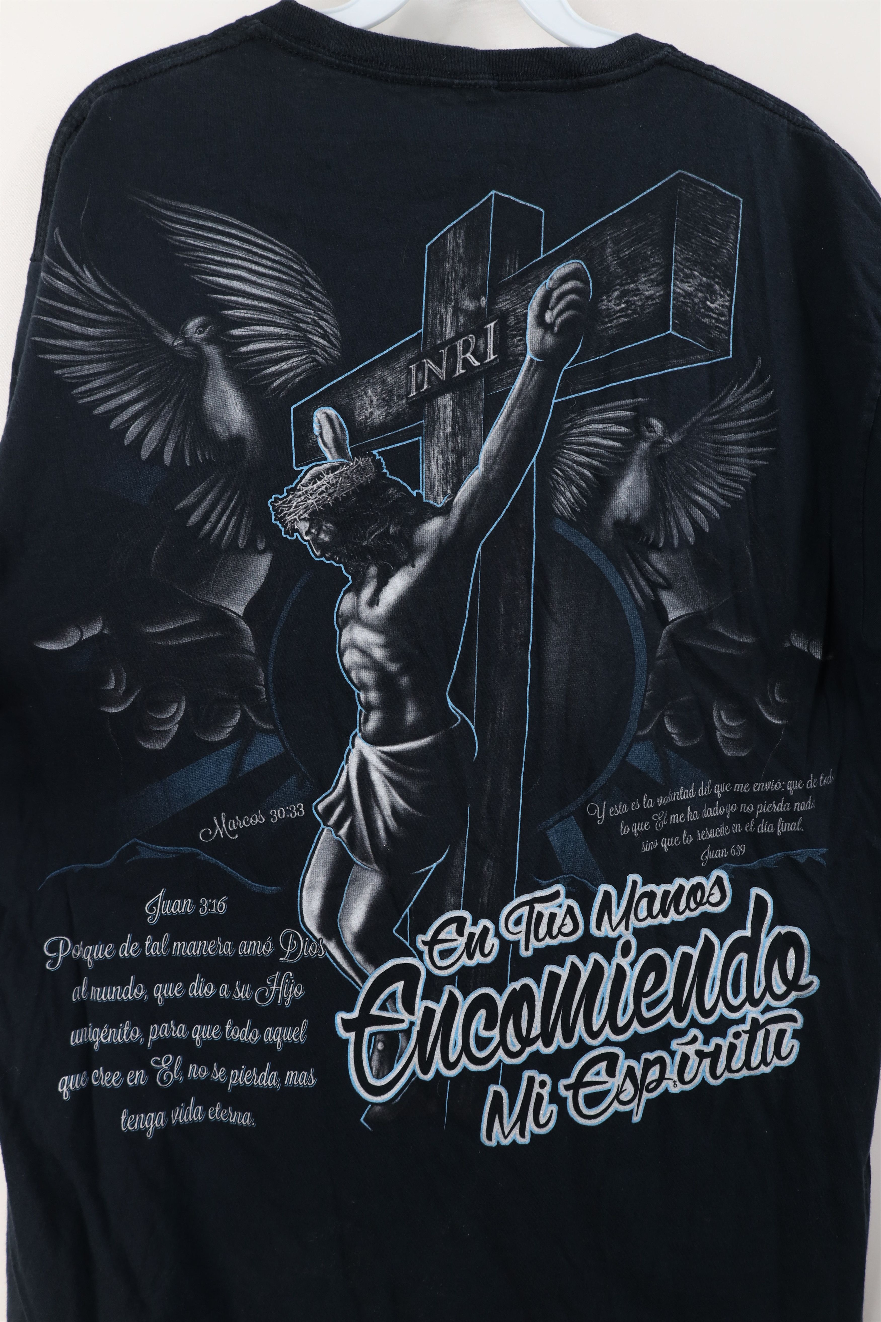Vintage Vintage Y2K Streetwear Christian Jesus Cross Spanish T-Shirt Size US M / EU 48-50 / 2 - 12 Thumbnail