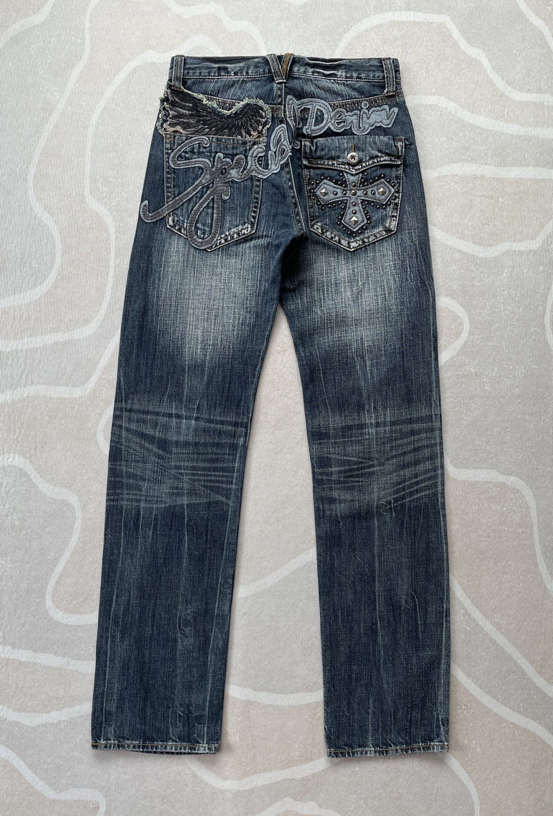 Japanese Brand Anti-Label Special Denim Embroidery Jeans (LG120) Size US 28 / EU 44 - 1 Thumbnail