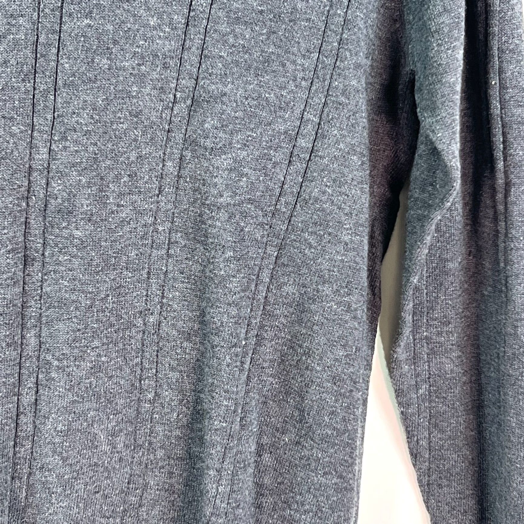 Vintage Mens Striped V Neck Long Sleeves Tight Knit Gray Cotton Pullover Sweater Size S Size US S / EU 44-46 / 1 - 3 Thumbnail