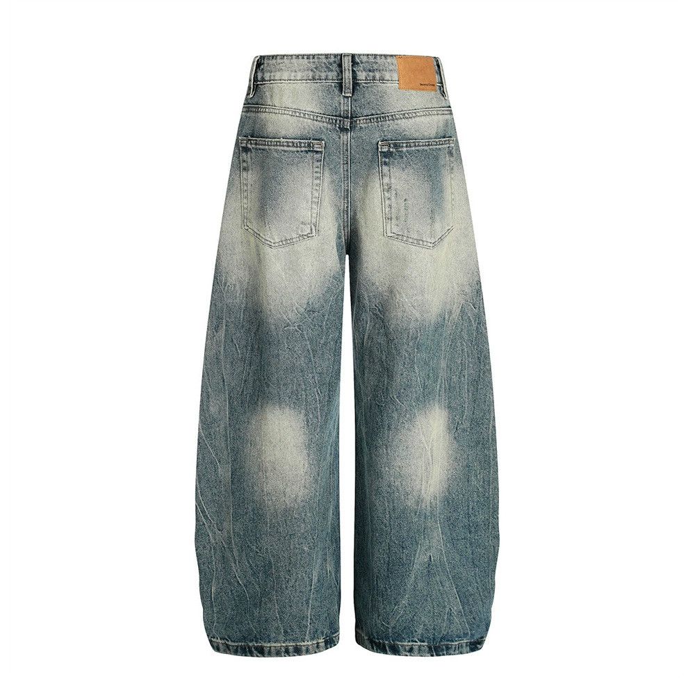 Jean Men's loose retro punk washed distressed scimitar jeans Size US 32 / EU 48 - 2 Thumbnail