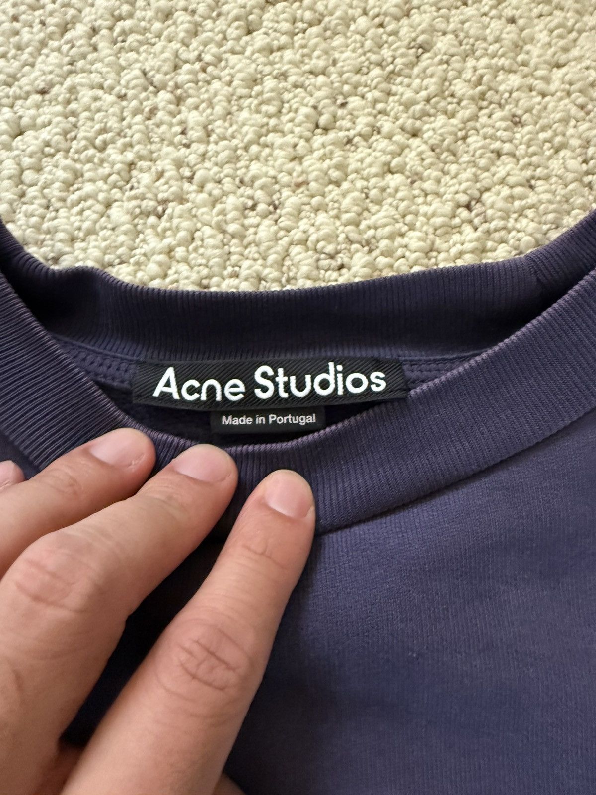 Acne Studios Acne Studios Purple Long Sleeve Logo Sweater Size US M / EU 48-50 / 2 - 3 Thumbnail