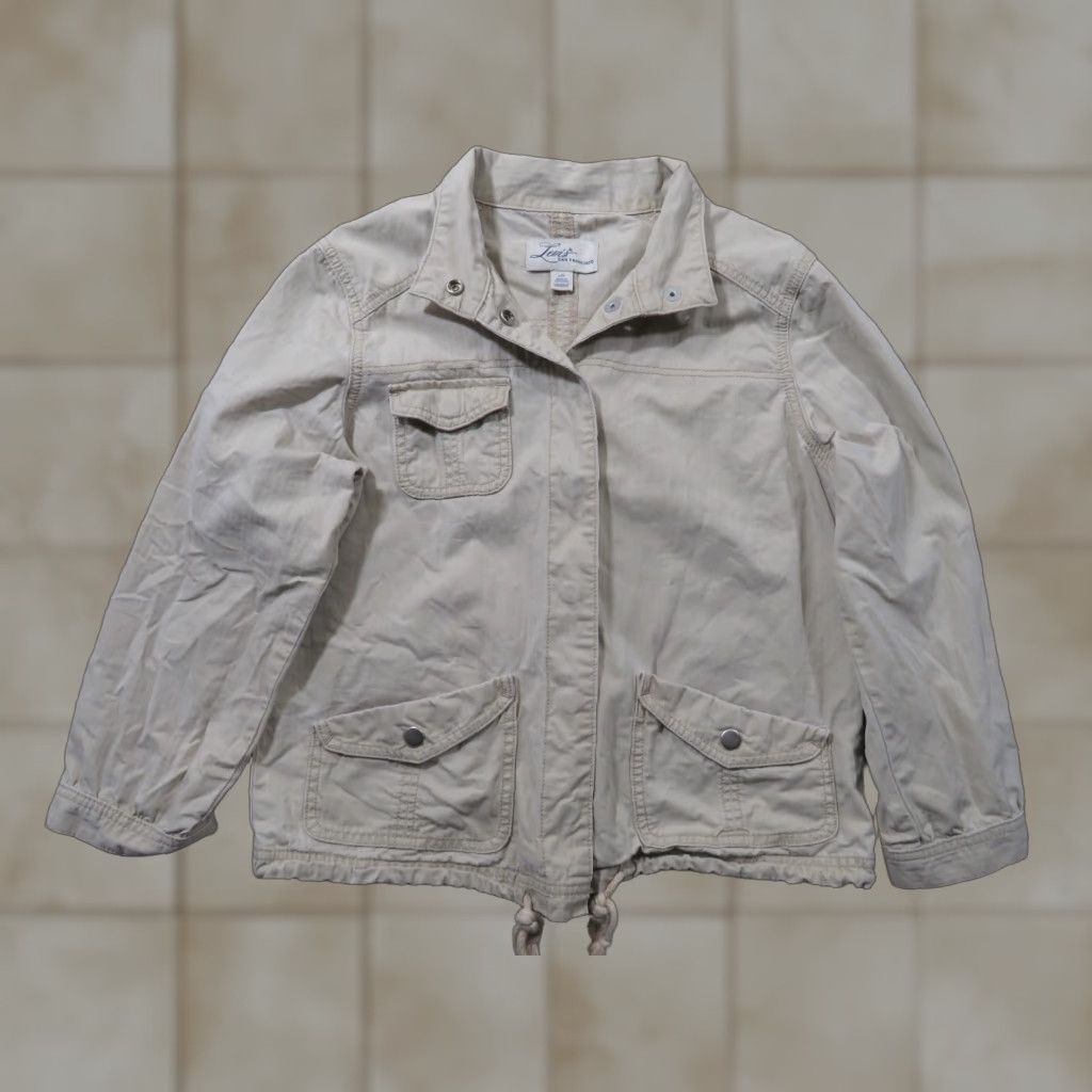Levi's Levi's Women's L Jacket Tan Beige Snap Front Lightweight Cotton Canvas Casual Long Sleeve Pockets Regular Fit Size L / US 10 / IT 46 - 1 Thumbnail
