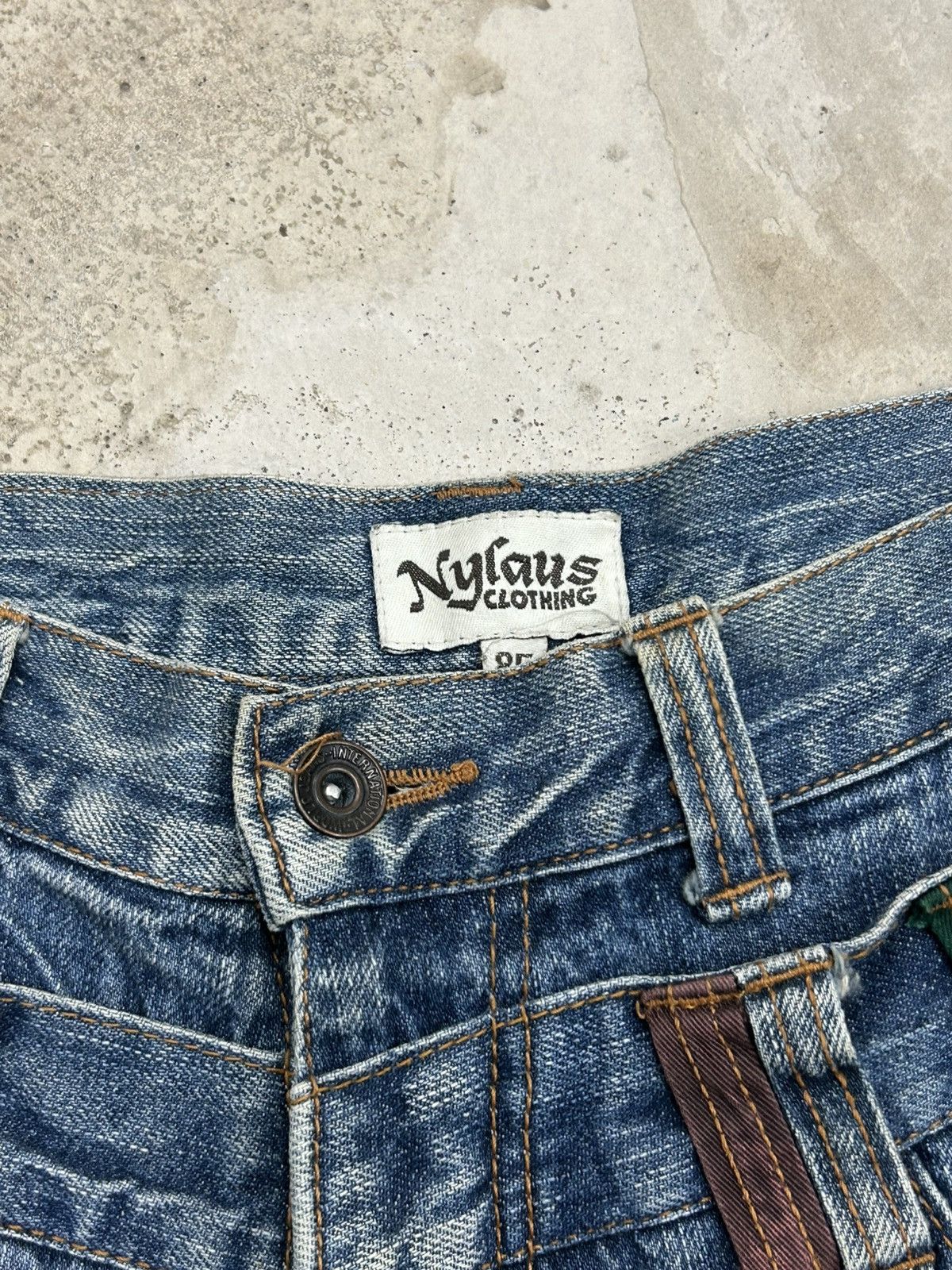 Le Grande Bleu (L.G.B.) Nylaus Distressed Y2K Clawn Marks Archive Rave Watanabe Size US 33 - 11 Thumbnail