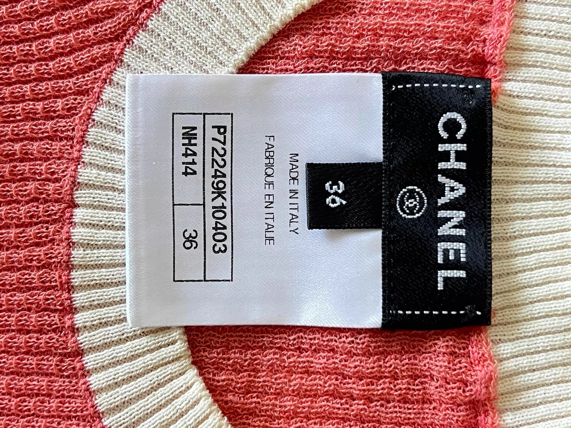 Chanel Chanel orange knit short-sleeve top 36 CC crystal logo Size XS / US 0-2 / IT 36-38 - 6 Thumbnail